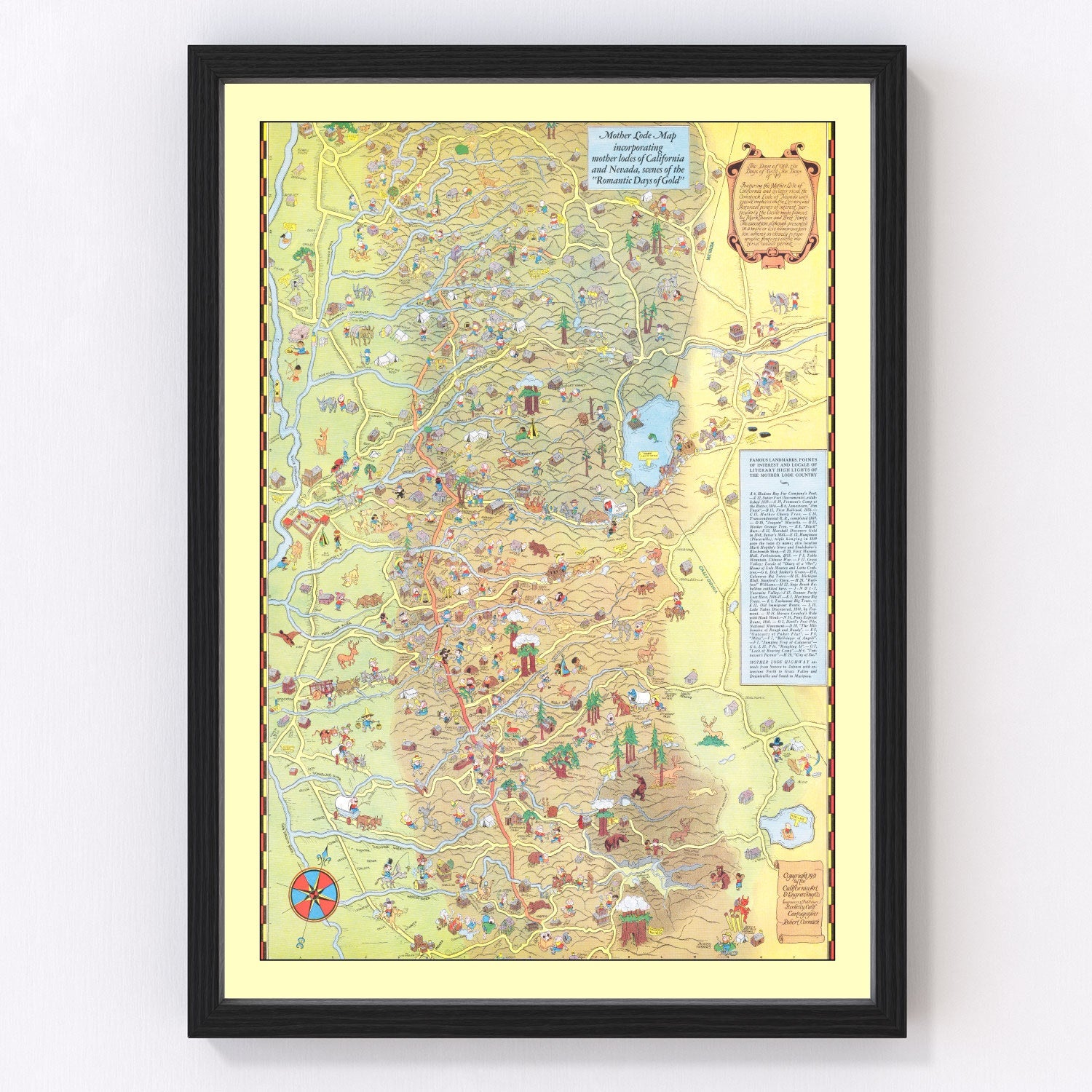 Vintage Tahoe & Gold Country Map 1931