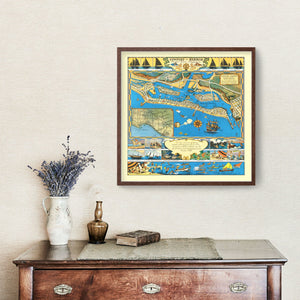 Vintage Newport Harbor Map 1939