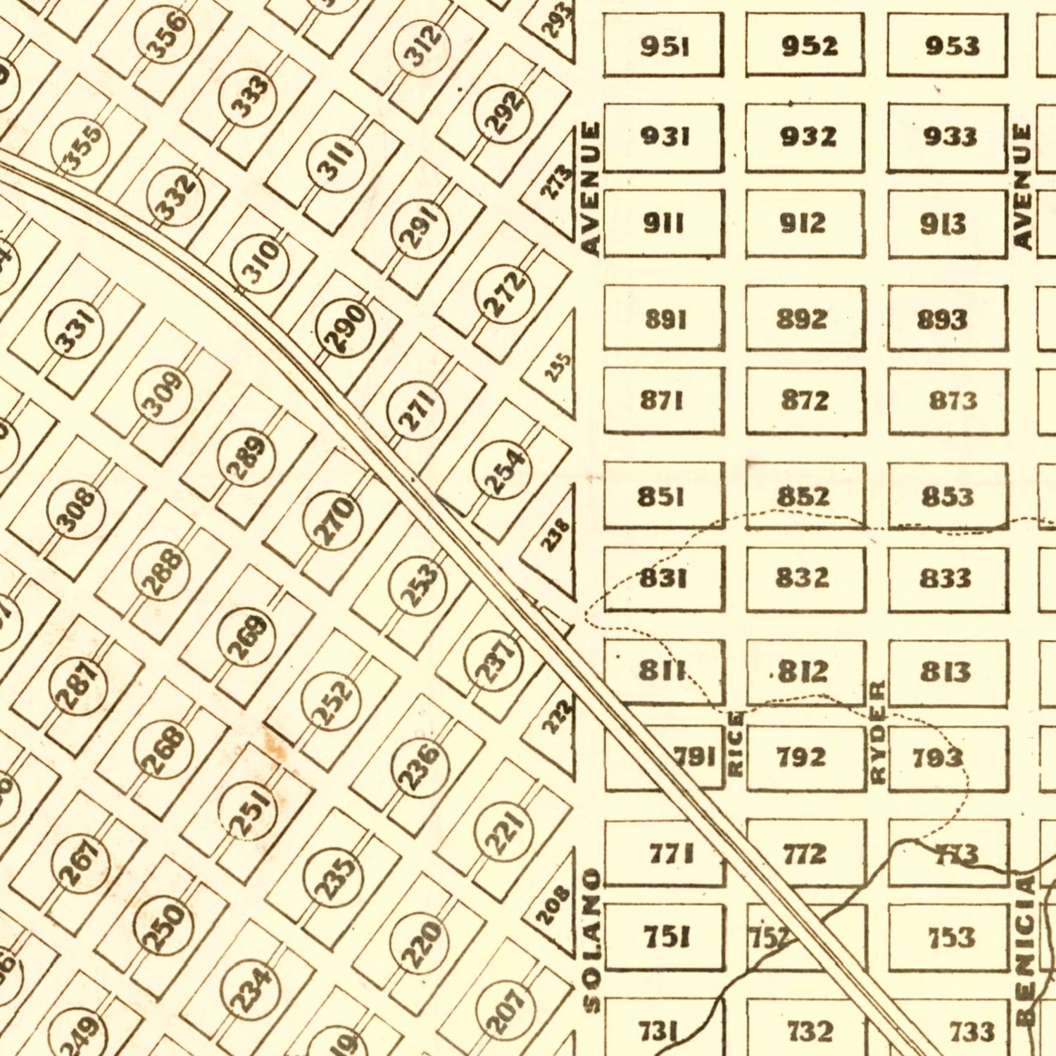 Vintage Map of Vallejo, California 1868