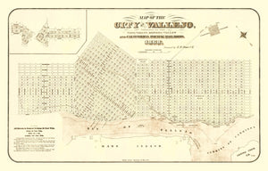 Vintage Map of Vallejo, California 1868