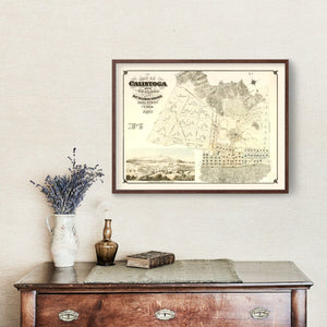 Vintage Map of Calistoga, California 1871