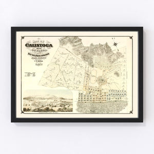 Vintage Map of Calistoga, California 1871