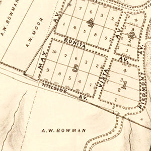 Vintage Map of Piedmont Park, California 1877