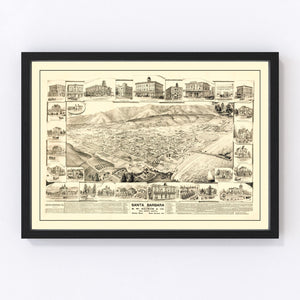 Vintage Map of Santa Barbara, California 1877