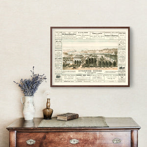 Vintage Map of Santa Cruz, California 1878
