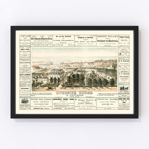 Vintage Map of Santa Cruz, California 1878