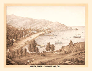 Vintage Map of Avalon, California 1885