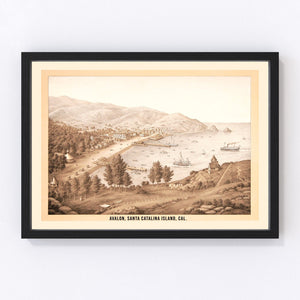 Vintage Map of Avalon, California 1885