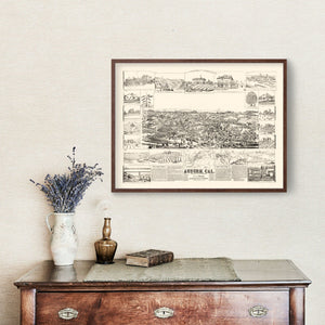 Vintage Map of Auburn, California 1887