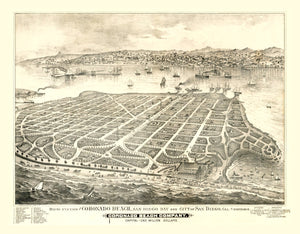Vintage Map of Coronado Beach, California 1887