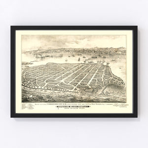 Vintage Map of Coronado Beach, California 1887