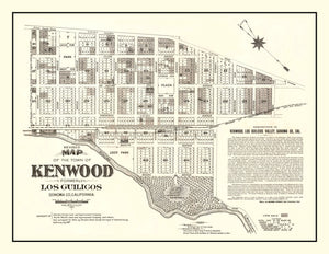 Vintage Map of Kenwood, California 1887
