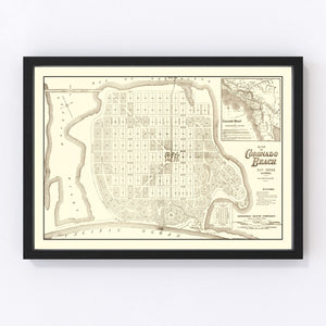 Vintage Map of Coronado Beach, California 1887