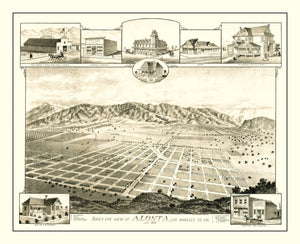 Vintage Map of Alosta, California 1888