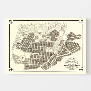 Vintage Map of Bernal Heights, California 1889
