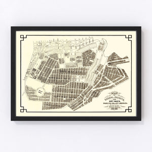 Vintage Map of Bernal Heights, California 1889