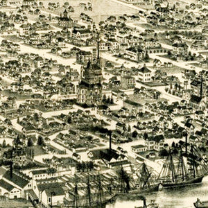 Vintage Map of Eureka, California 1889