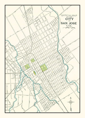 Vintage Map of San Jose, California 1899
