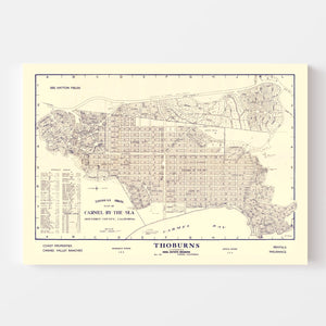 Vintage Map of Carmel-By-The-Sea, California 1920