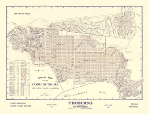 Vintage Map of Carmel-By-The-Sea, California 1920