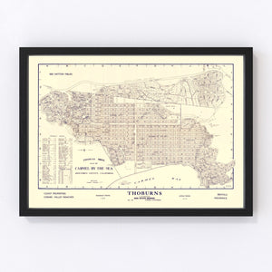 Vintage Map of Carmel-By-The-Sea, California 1920