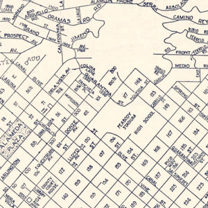 Vintage Map of Santa Barbara, California 1920