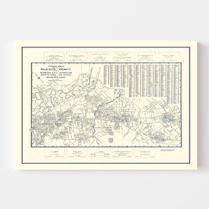 Vintage Map of Palo Alto, California 1920