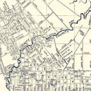 Vintage Map of Palo Alto, California 1920