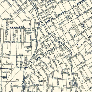 Vintage Map of San Jose, California 1920