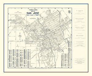 Vintage Map of San Jose, California 1920