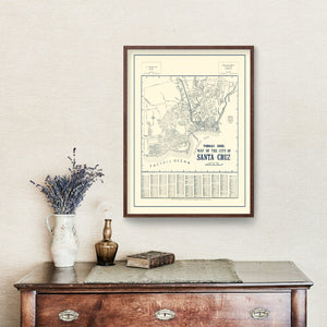 Vintage Map of Santa Cruz, California 1920