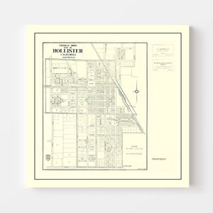 Vintage Map of Hollister, California 1920