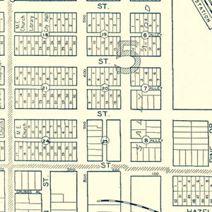 Vintage Map of Hollister, California 1920
