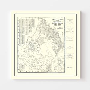 Vintage Map of Monterey, California 1920