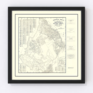 Vintage Map of Monterey, California 1920