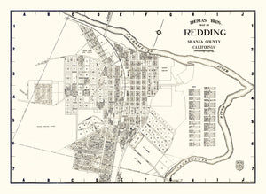 Vintage Map of Redding, California 1920
