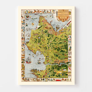 Vintage Monterey Peninsula Map 1926