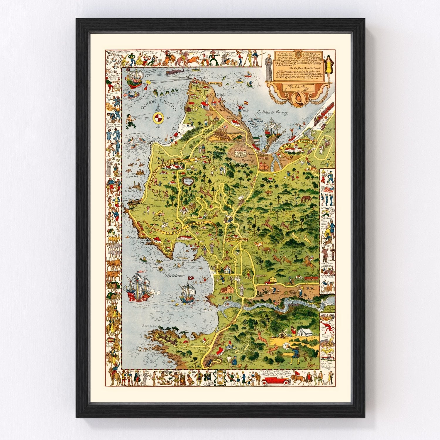 Vintage Monterey Peninsula Map 1926