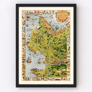 Vintage Monterey Peninsula Map 1926