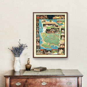 Vintage Seventeen Mile Drive California Map 1927