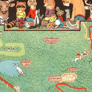 Vintage Seventeen Mile Drive California Map 1927