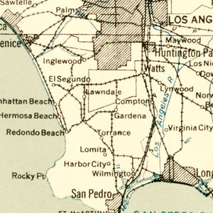 Vintage Map of Pasadena, California 1935