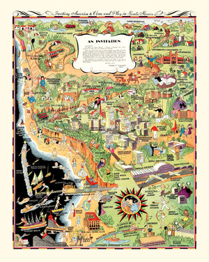 Vintage Map of Santa Monica, California 1940