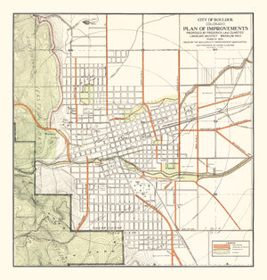 Vintage Map of Boulder, Colorado 1910