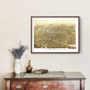 Vintage Map of Utica, New York 1873