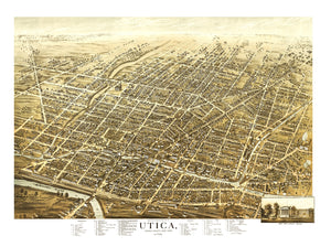 Vintage Map of Utica, New York 1873