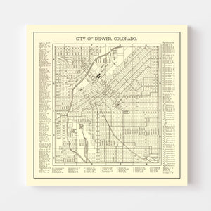 Vintage Map of Denver, Colorado 1901