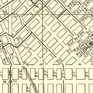 Vintage Map of Denver, Colorado 1901