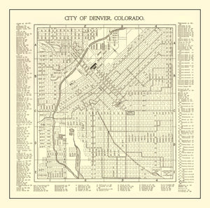 Vintage Map of Denver, Colorado 1901