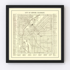 Vintage Map of Denver, Colorado 1901